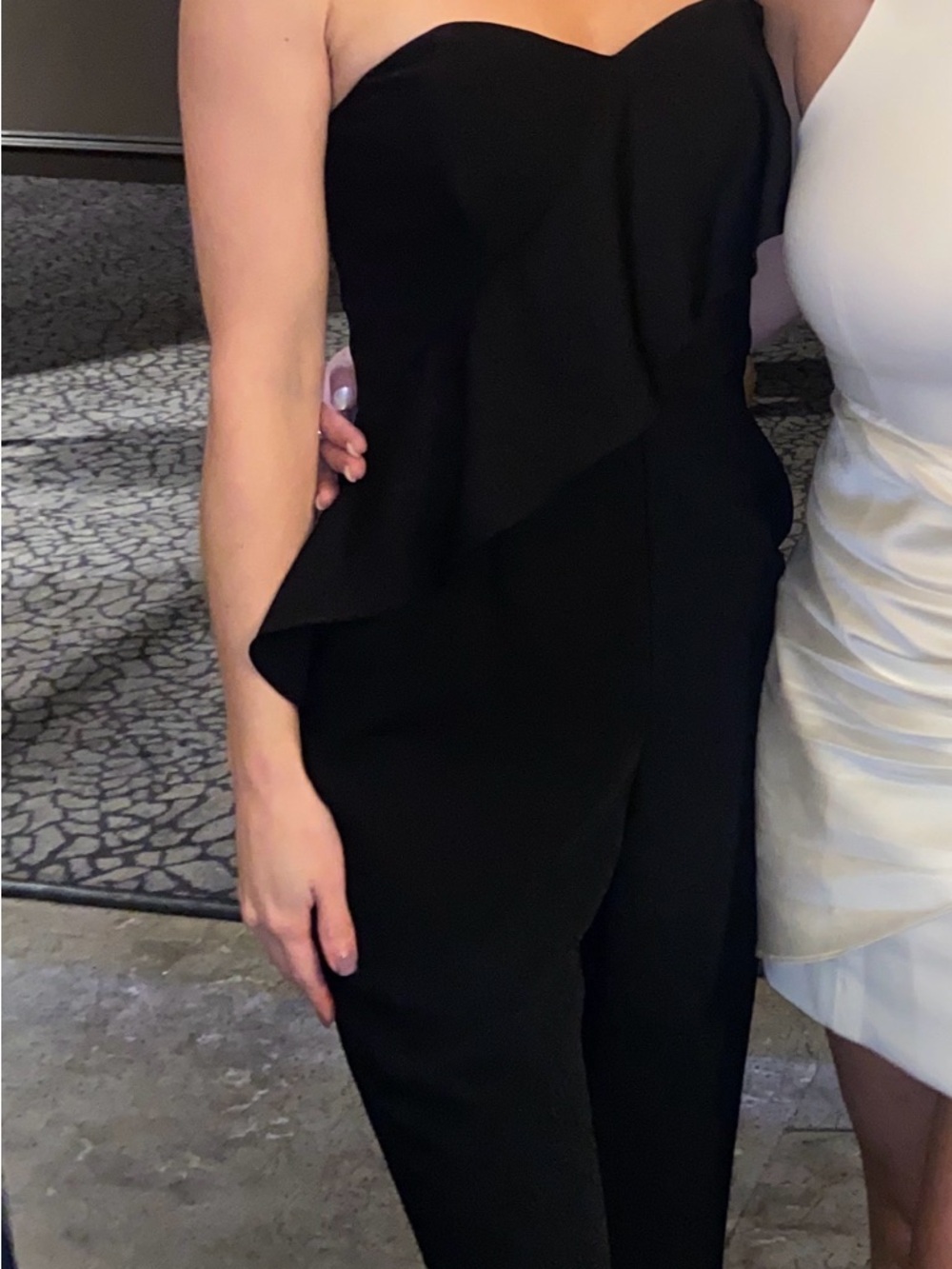 Adelyn Rae Black Ruffle Strap Jumpsuit - Picture 2 of 3